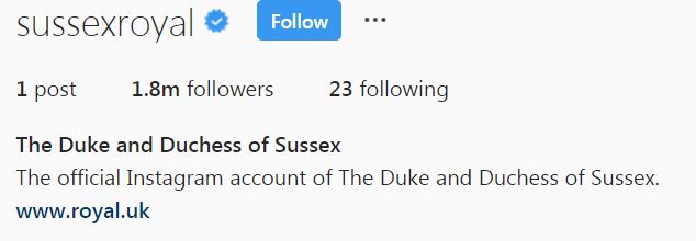  Meghan Markle and Prince Harry look set to claim the title for the fastest ever Instagram account to gain one million followers