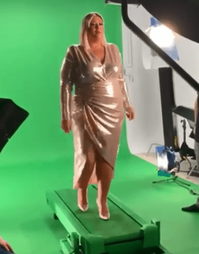  Gemma Collins struts on a treadmill while filming for her new reality show Diva Forever