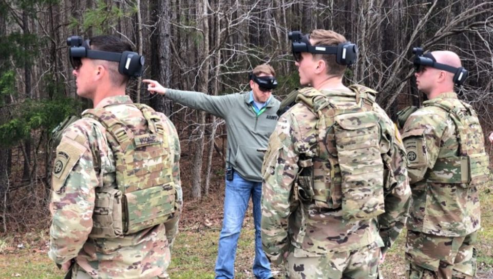  US soldiers wearing the test gear during a training exercise