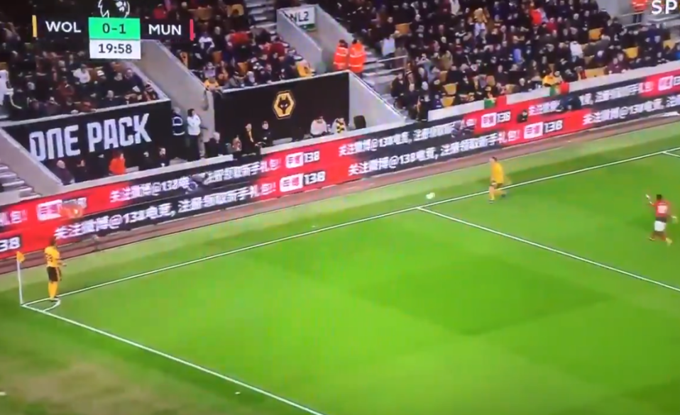  Joao Moutinho tried to find Diogo Jota but was well off target