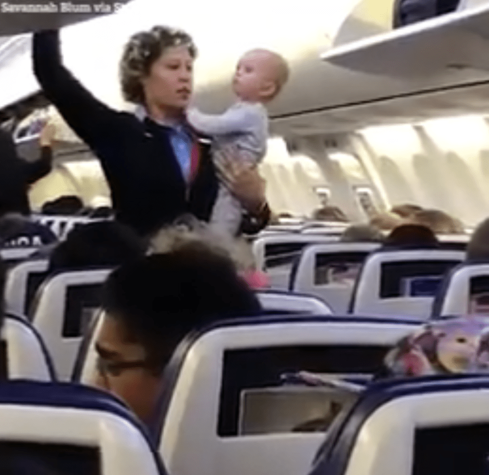  A kind flight attendant came to the rescue of an overwhelmed mum  when her toddler had a meltdown on a plane journey