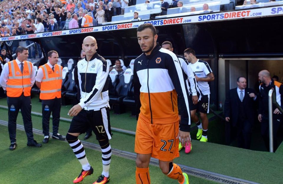  Defender Roman Saiss was the victim of racism in football in his very first game in English football in 2016 - from Newcastle midfielder Jonjo Shelvey