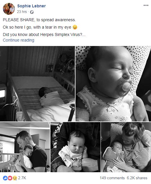  Sophie took to Facebook to raise awareness