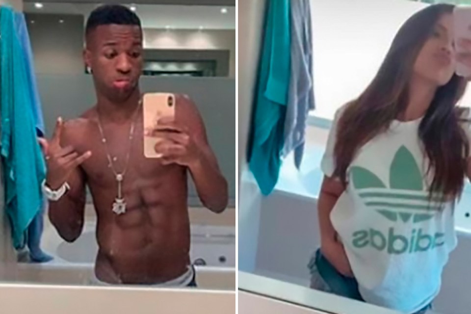  Vinicius Jr and Maria Julia Mazali appear to have taken selfies in the same bathroom sparking rumours they are dating