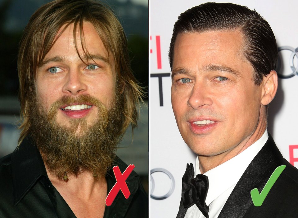  Brad Pitt on the left looks absolutely dishevelled