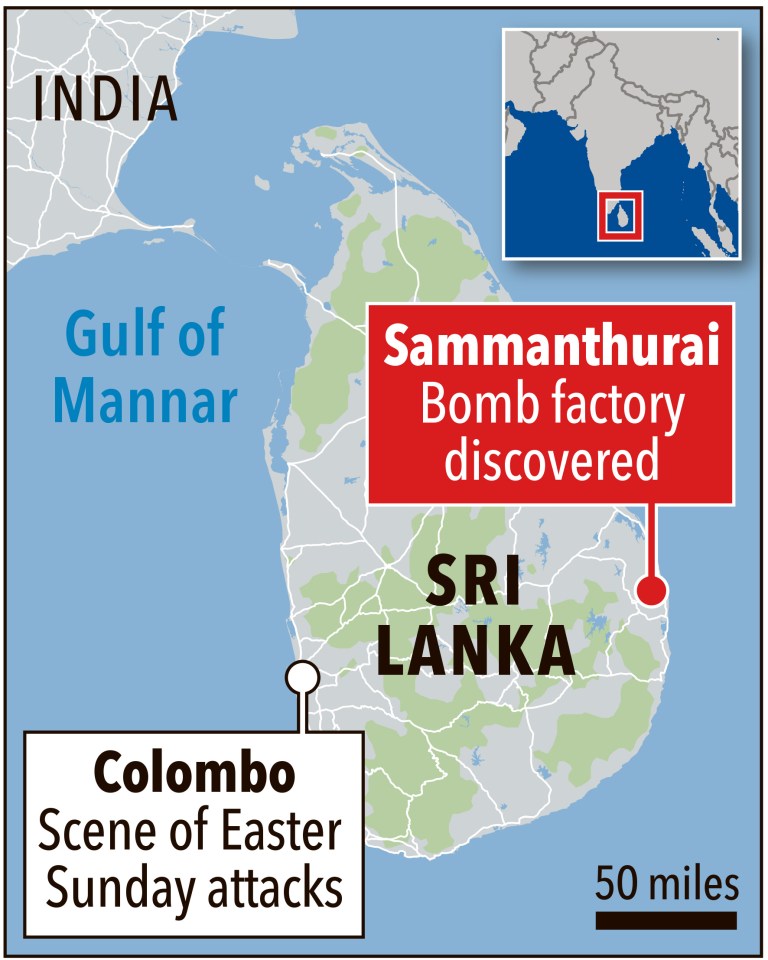  Security forces raided a suspected bomb factory in region of Sammanthurai last night