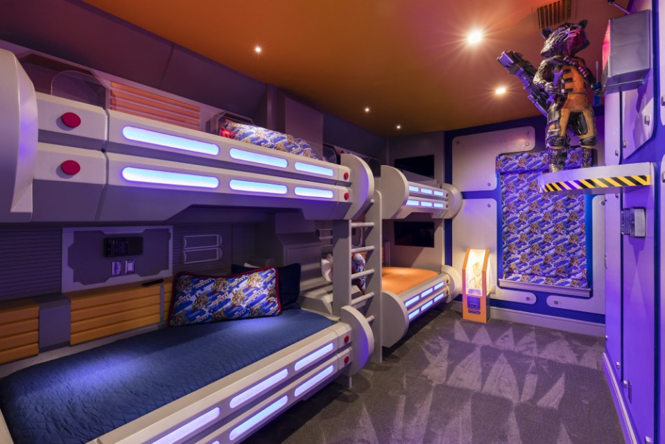  Fan of Guardians of the Galaxy? Four kids can bunk up in the themed bedroom