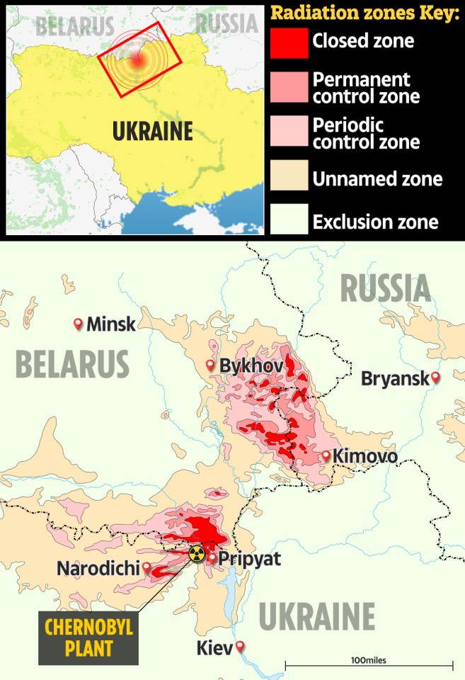  Areas surrounding Pripyat have been zoned according to radiation levels