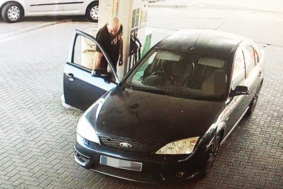  He could be seen talking with the woman at the petrol station