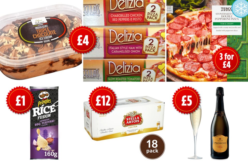 Grab a bargain on pizzas, crisps, prosecco and beer at these supermarkets until Sunday.