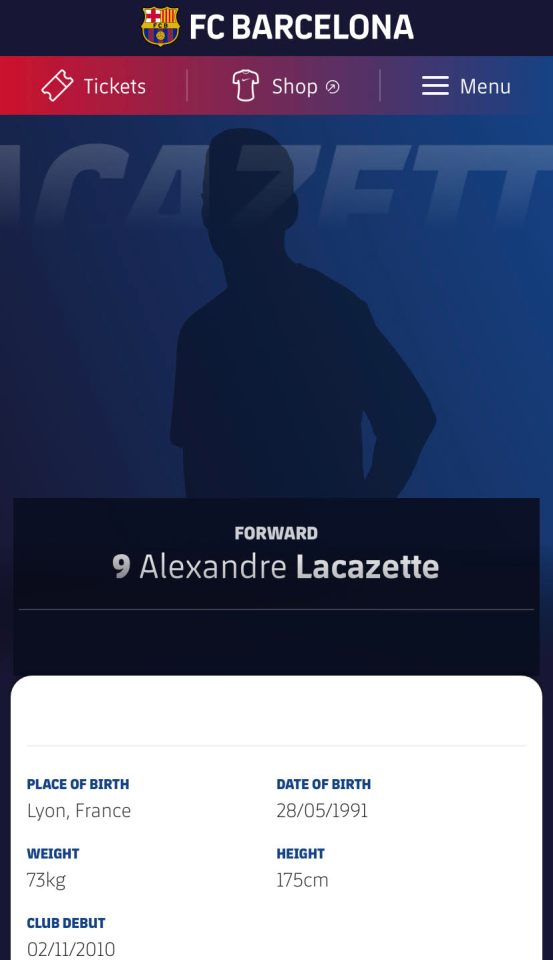  Alexandre Lacazette's name has bizarrely appeared on Barcelona's website - but it appears to be a glitch