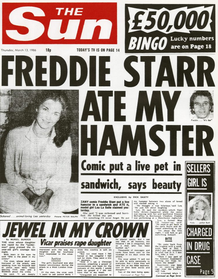  He was the subject of The Sun's most famous headline in 1986