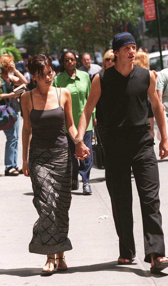 David and Victoria enjoying a stroll around New York in 1998