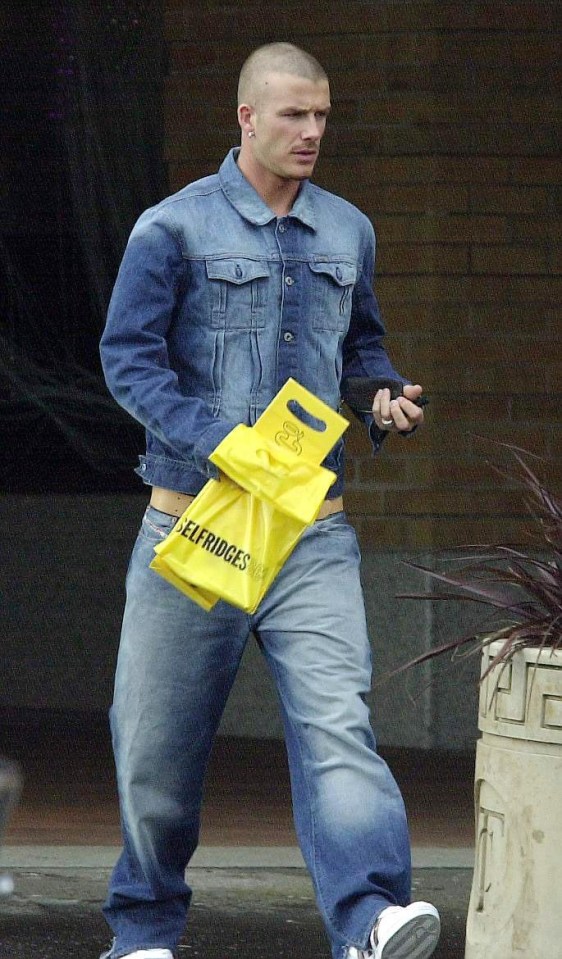 The football star pictured nipping in to Selfridges after training in 2001