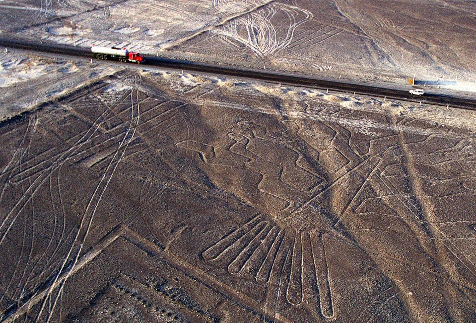  The Nazca lines can be seen in the desert in Peru