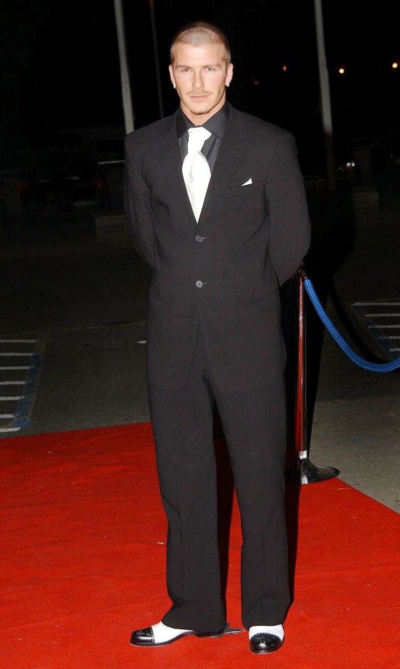 David Beckham arrived at the BBC Sports Personality of the Year on December 2001 wearing a pair of questionable shoes.