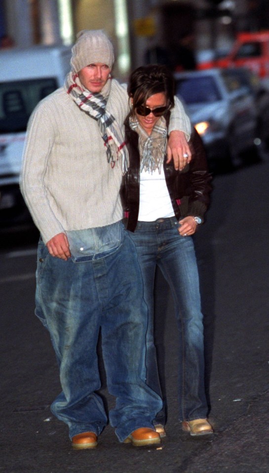 David and Victoria pictured in between doing some Christmas shopping in 2002