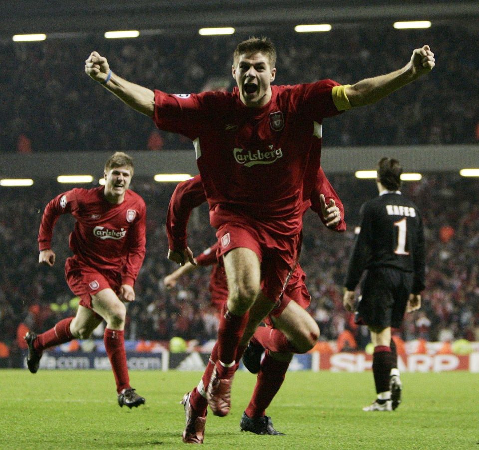  Gerrard scored a screamer as Liverpool made it out of the group in 2004-05