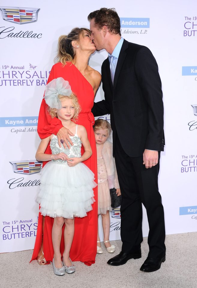  Rebecca shares two children with Grey's Anatomy actor Eric Dane, right