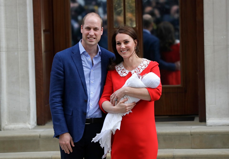  Kate Middleton wore a red Jenny Packham dress with a white Peter Pan Collar when she introduced Prince Louis last year