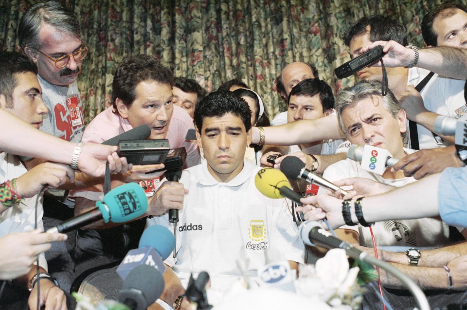  The Argentina Football Association in 1994 dropped Diego, then 33, from their World Cup squad after he had tested positive for the use of banned drugs