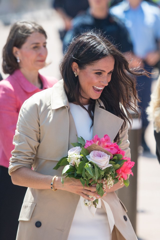 The Duchess wore this trench during the early stages of her pregnancy