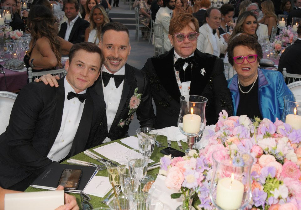  Taron Egerton joins Elton John and his husband David Furnish in Cannes