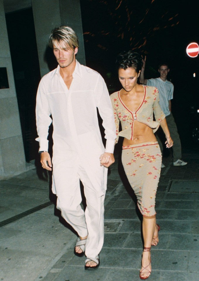 David and Victoria before heading to the Met Bar in London in 1999