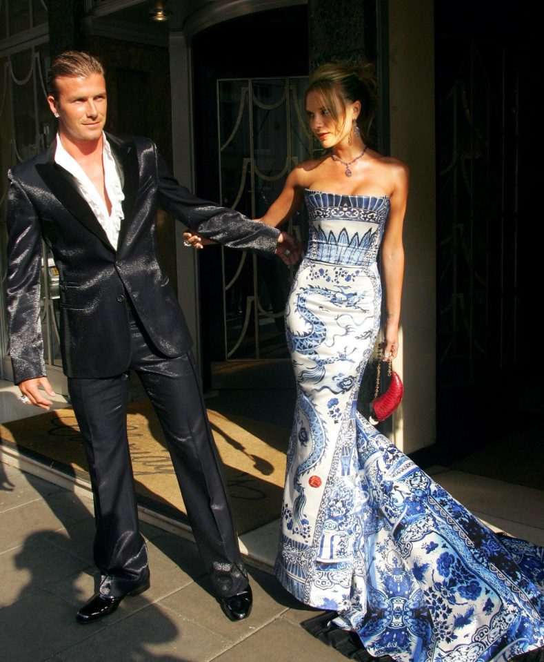  David and Victoria pictured before they attended Elton John's annual party