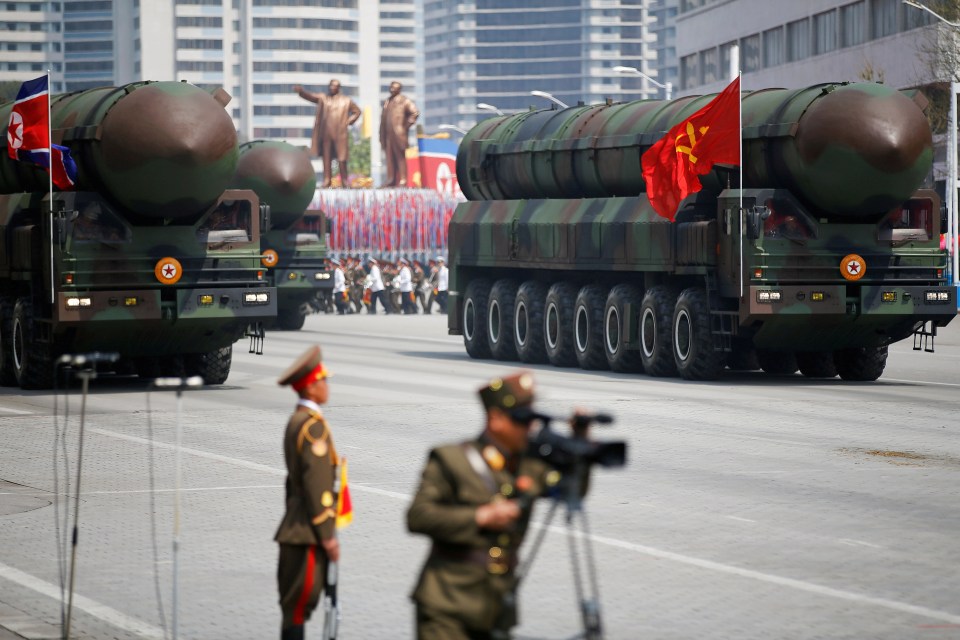  North Korea's Intercontinental ballistic missiles are flaunted during a parade in Pyongyang