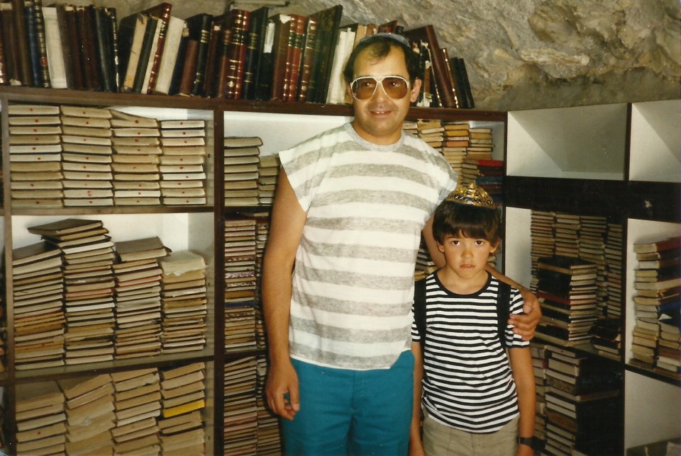  Richard with James on holiday in Jerusalem in the 80s