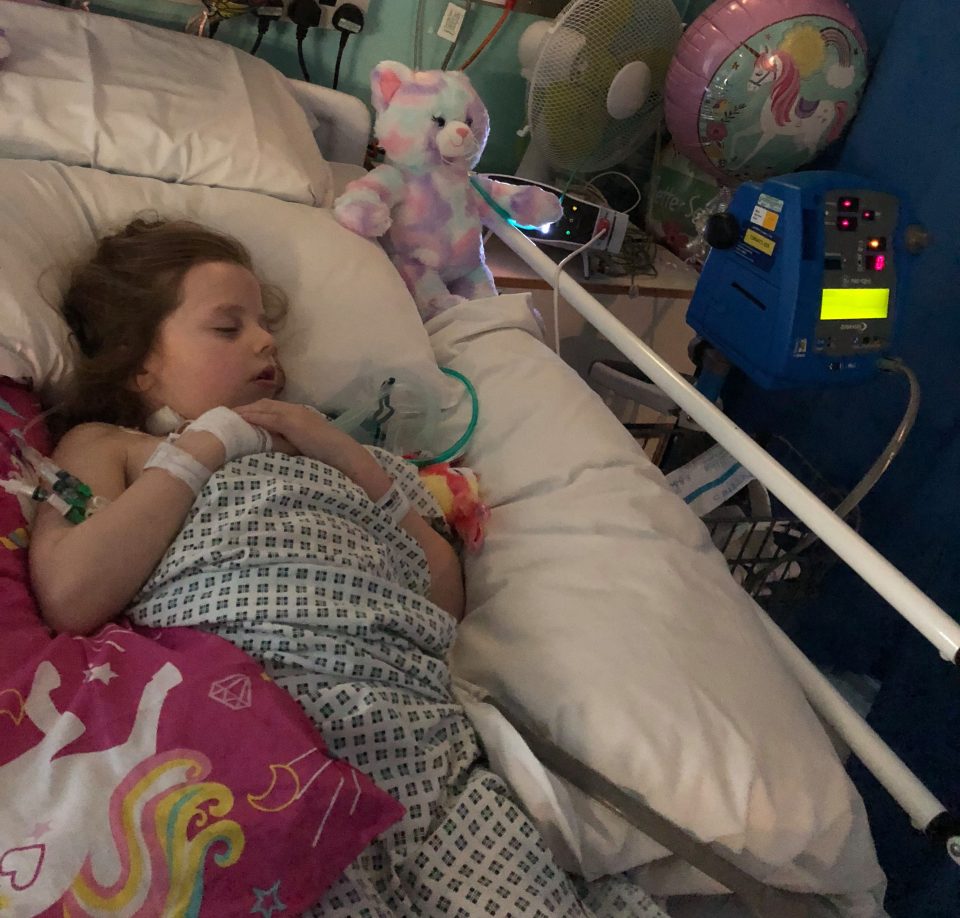  In March 2018 Olivia had surgery to insert titanium rods and screws that can extend and move as she grows