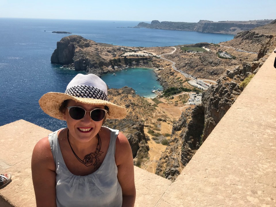  A health-and-safety-compliant selfie from the Lindos Acropoli