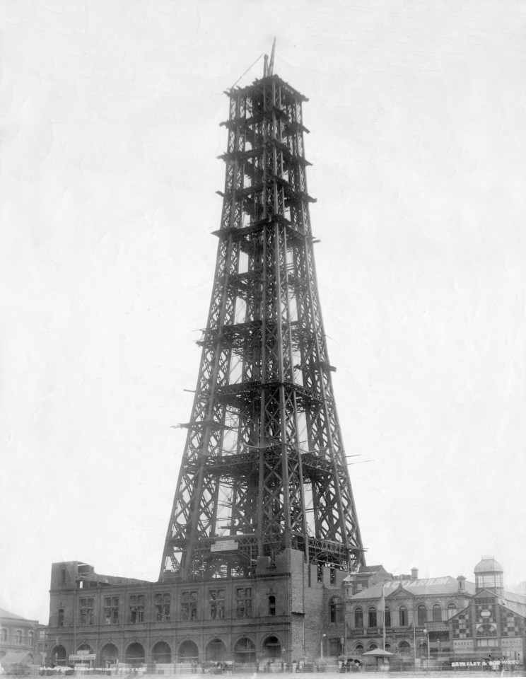  An almost fully-constructed Blackpool Tower, now an iconic landmark