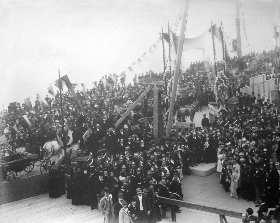  Tower foundation laying of Blackpool Tower in 1891