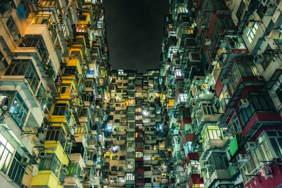  Buildings crowd on top of each other in this claustrophobic shot, taken in Hong Kong