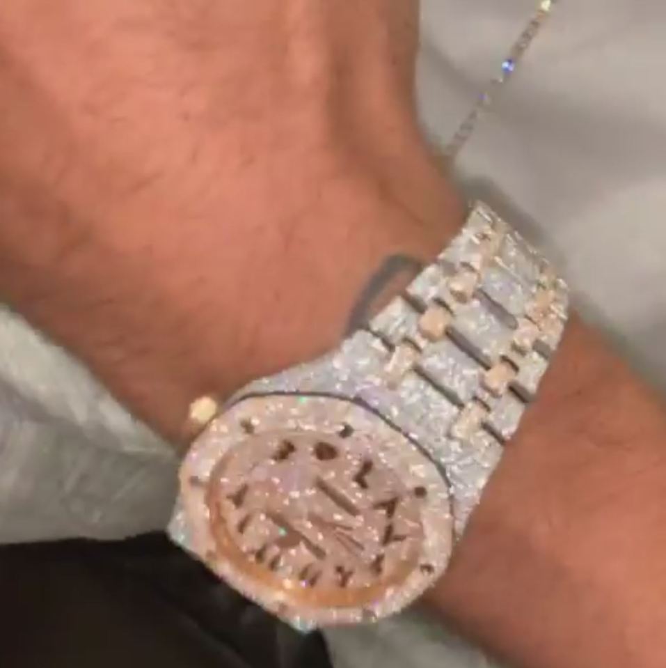  Aubameyang's rose gold and steel diamond-encrusted Audemars Piguet watch is a rare find