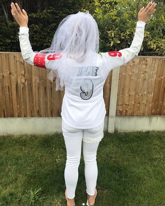  Kate Goodland kicked off her hen do by dressing up as fiance Harry Kane