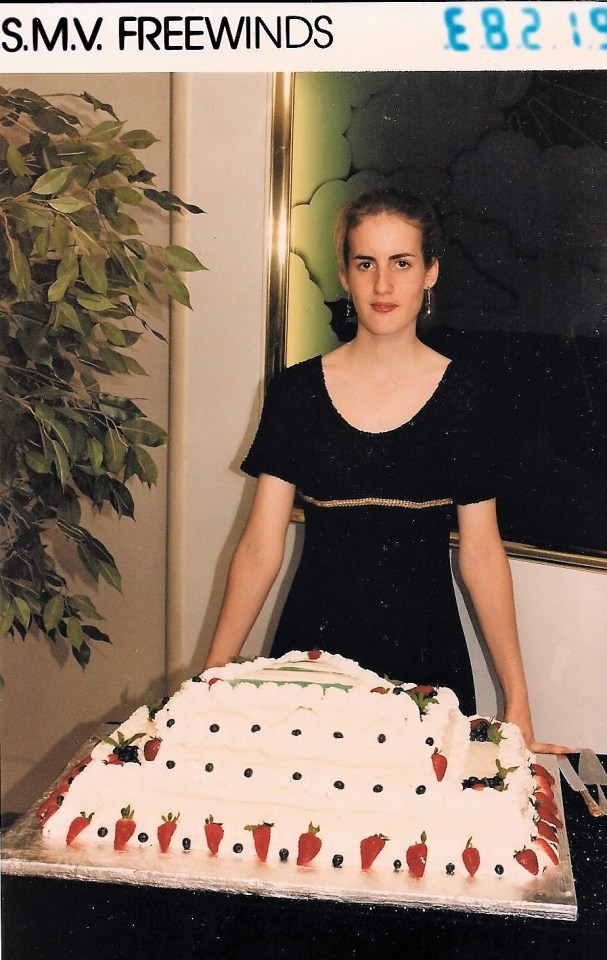  Valeska on Freewinds during celebrations of founder L. Ron Hubbard’s birthday, about 1995