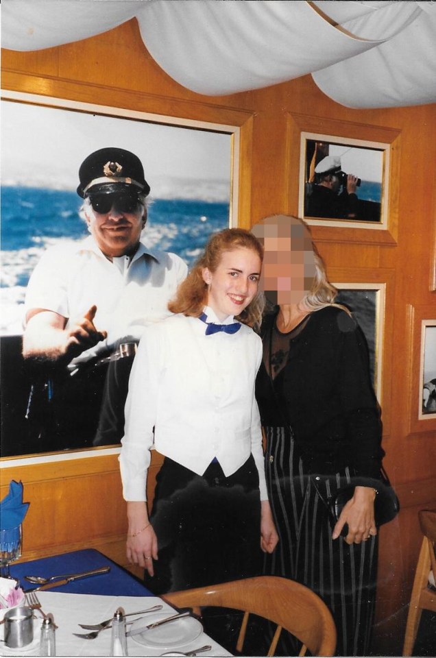  Valeska, left, with a guest while she was working on Scientology ship, Freewinds, about 1999