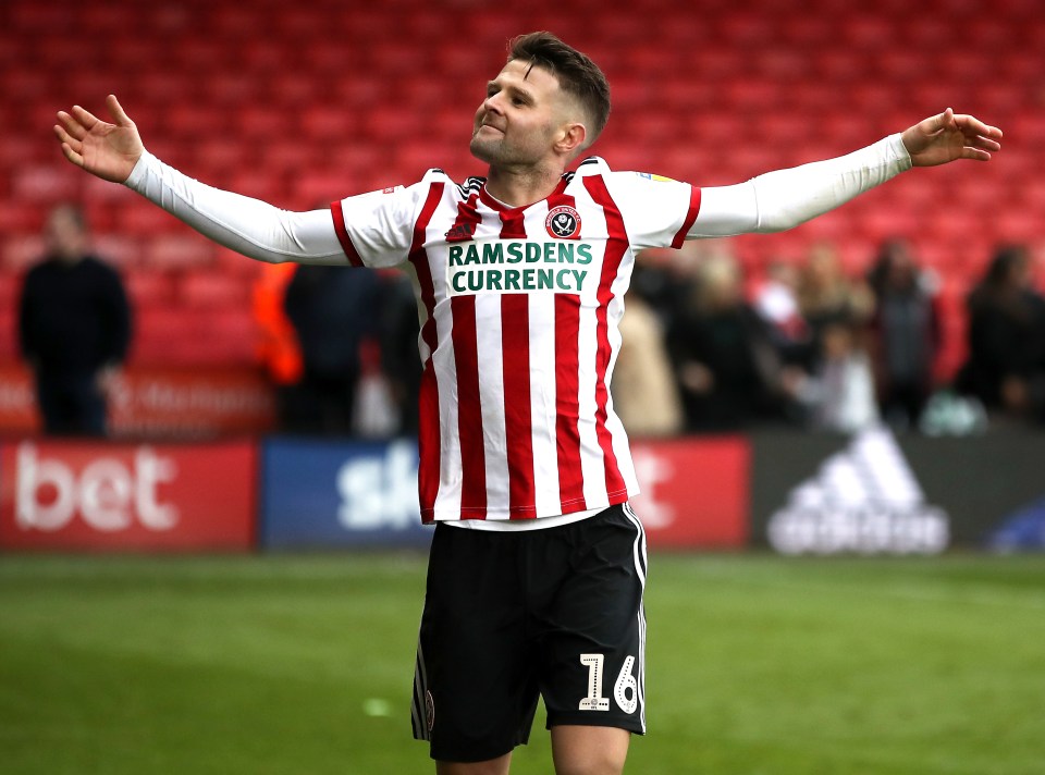  Sheffield United's Oliver Norwood has secured a third successive promotion