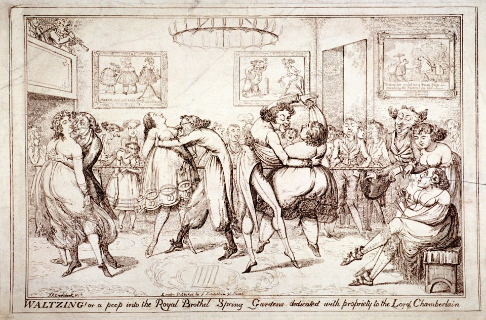  It also shows a scene of men drunkenly dancing with prostitutes