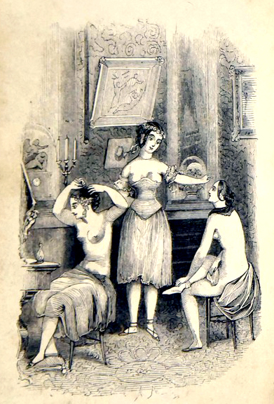  This drawing shows three prostitutes in a dressing room