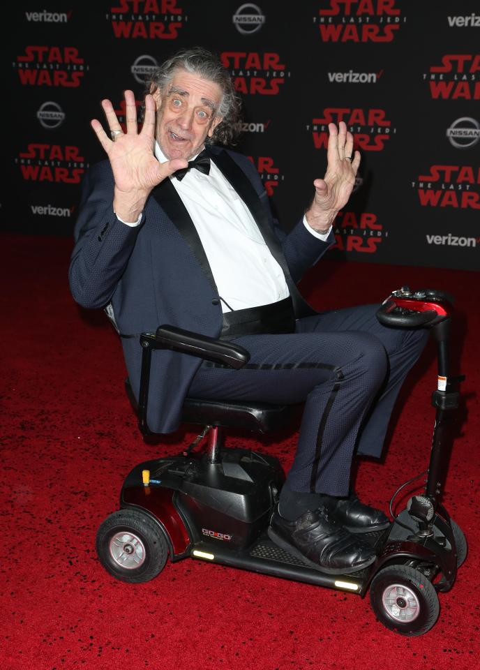  Peter Mayhew at the premiere of Star Wars: The Last Jedi in 2017