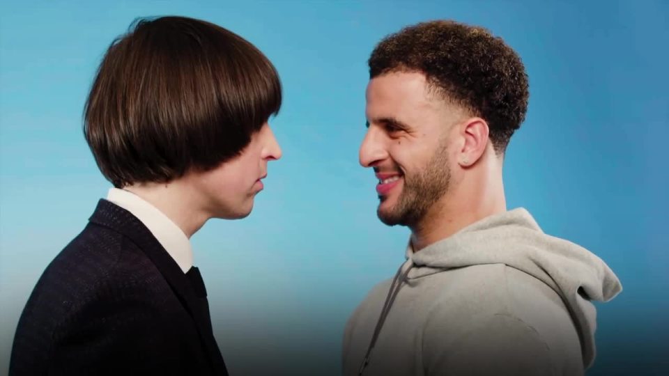  Kyle Walker gets TOO up close and personal with comedian Tom Ward