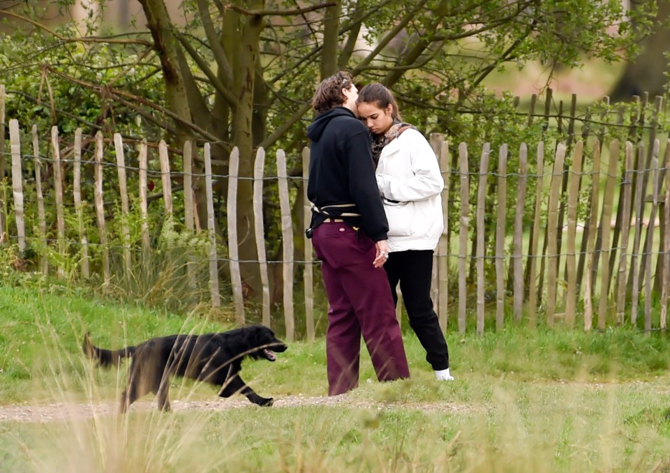  They looked emotional as they stopped to hug