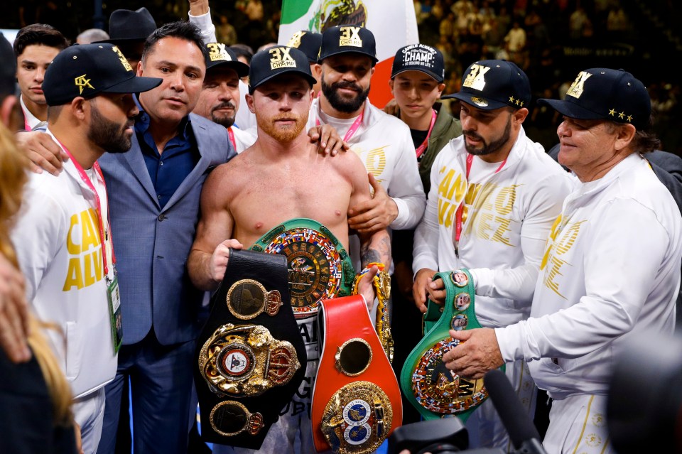  Canelo beat Daniel Jacobs in Las Vegas on Saturday night to add the IBF title to his WBC and WBA middleweight crowns