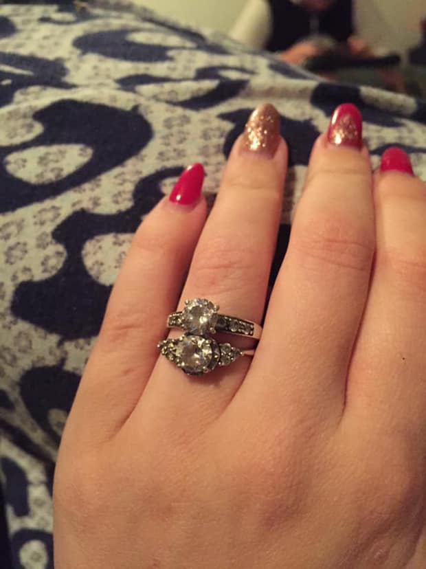  The woman shared a photo of both her rings