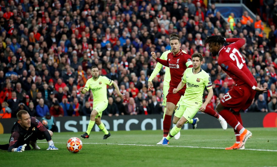  Divock Origi tapped into an empty net to give Liverpool hope on seven minutes