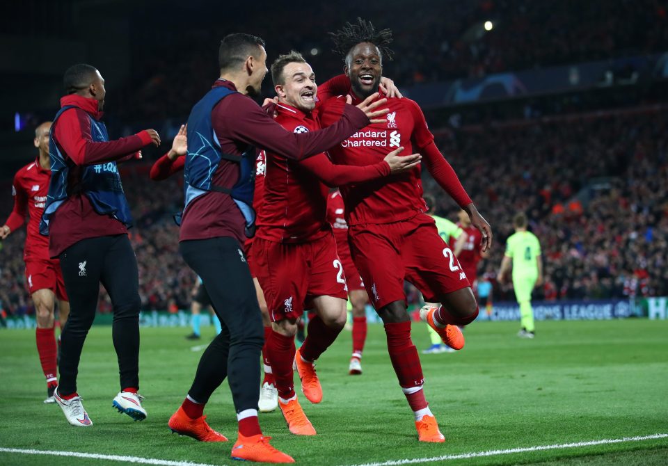  Divock Origi stunned Barcelona as Liverpool came back from three goals down to reach the Champions League final